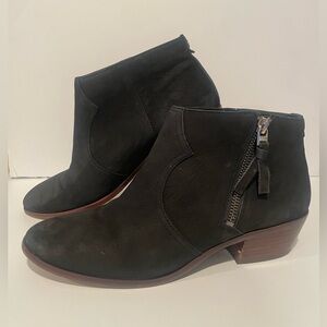 Sam Edelman Pete Black Nubuck Leather Ankle Boots 8,5